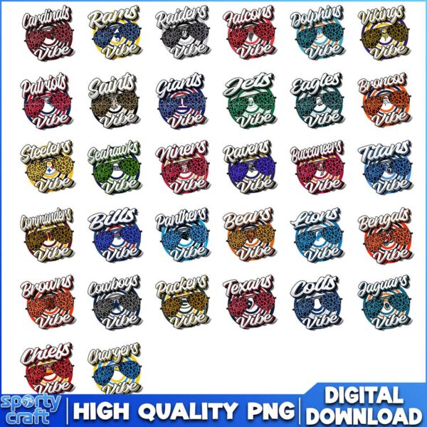 Vibe Sunglasses NFL Team Bundle PNG, NFL Football PNG
