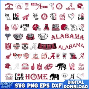 Alabama Crimson Tide SVG Bundle, NCAA SVG, Alabama Crimson Tide SVG