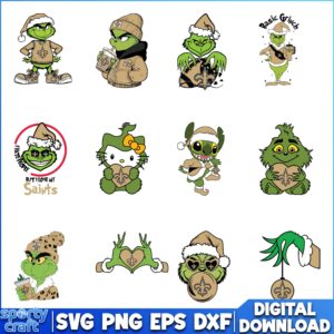 Grinch Saints SVG Bundle, New Orleans Saints SVG