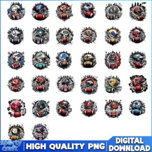 American Helmet NFL Football Bundle PNG, NFL Teams PNG